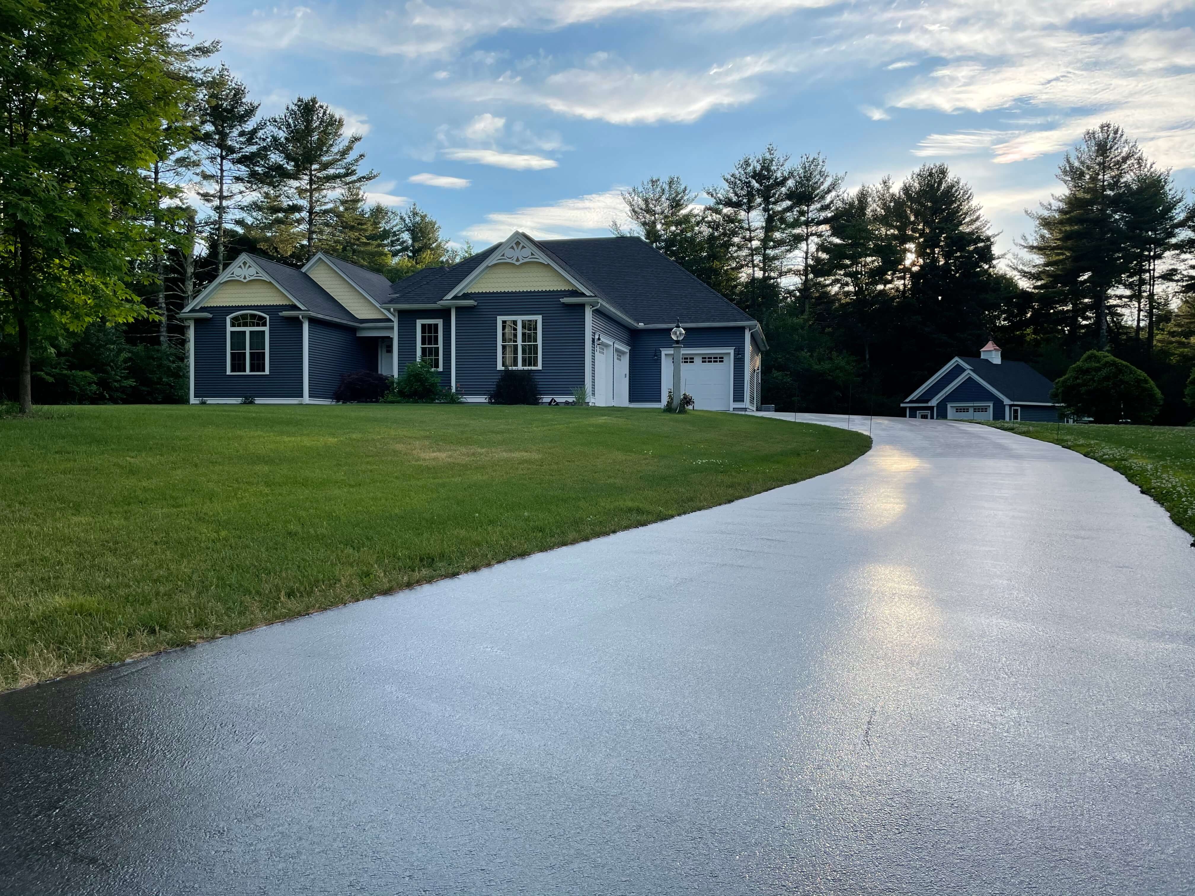 New, perfect asphalt driveway